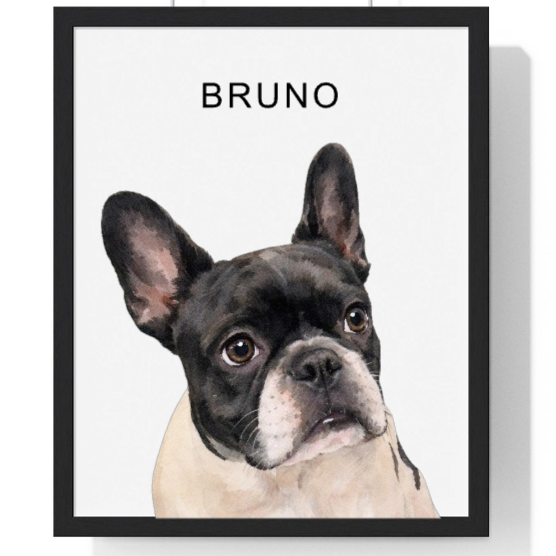 Custom pet portrait with dog