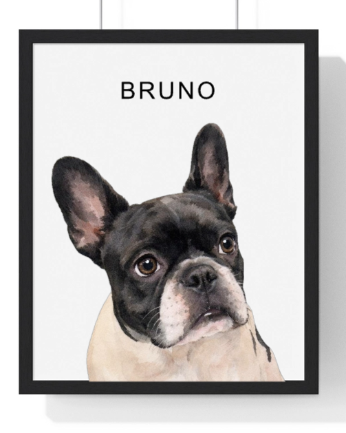 Custom pet portrait with dog