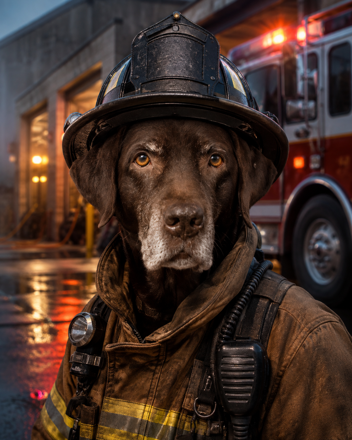 Firefighter Pet Portraits: Turn Your Pet into a Four-Legged Hero