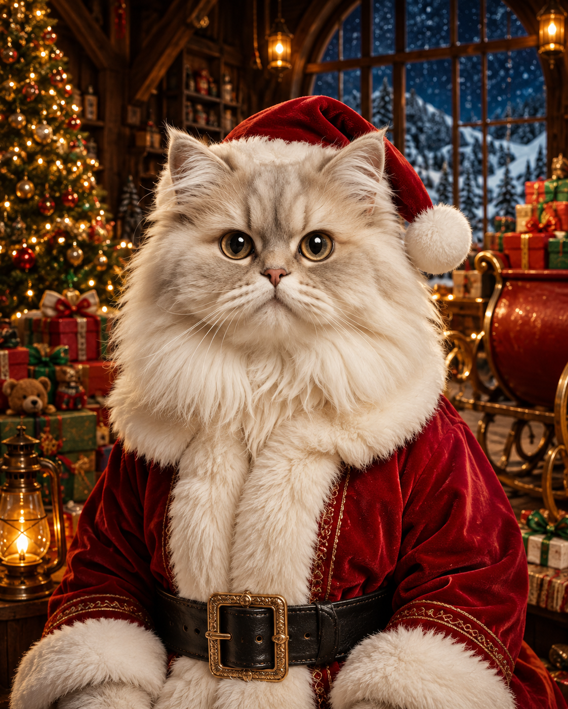 Turn Your Cat Into Santa: A Christmas Portrait They’ll Never Forgive You For