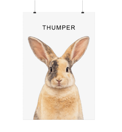 Custom pet portrait rabbit