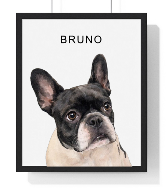 Custom pet portrait with dog