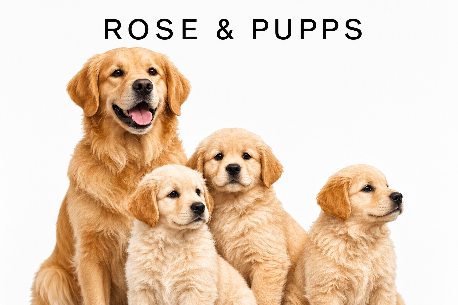 Rose custom pet portrait with pups