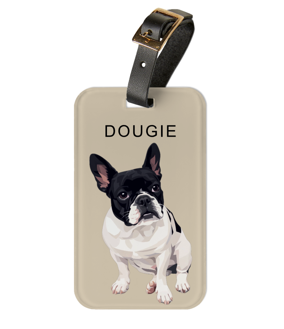 custom pet portrait luggage tag